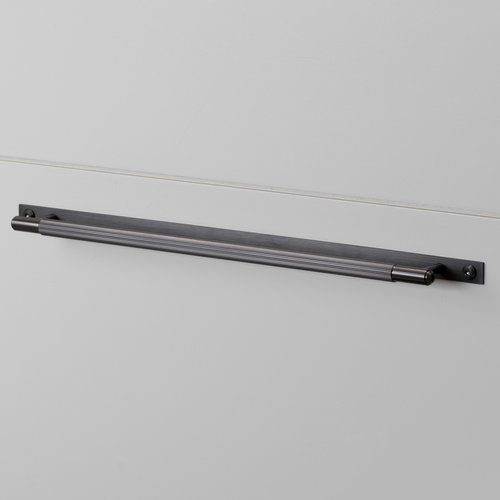 Buster and Punch Furniture Pullbar on Plate in Gun Metal with Linear Pattern