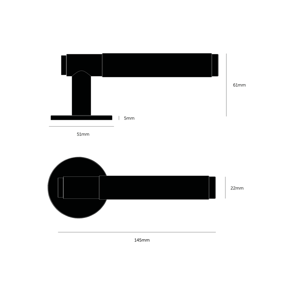 Buster and Punch Vaste Deur Greep in Goud Messing met Linear Patroon - Eén Kant