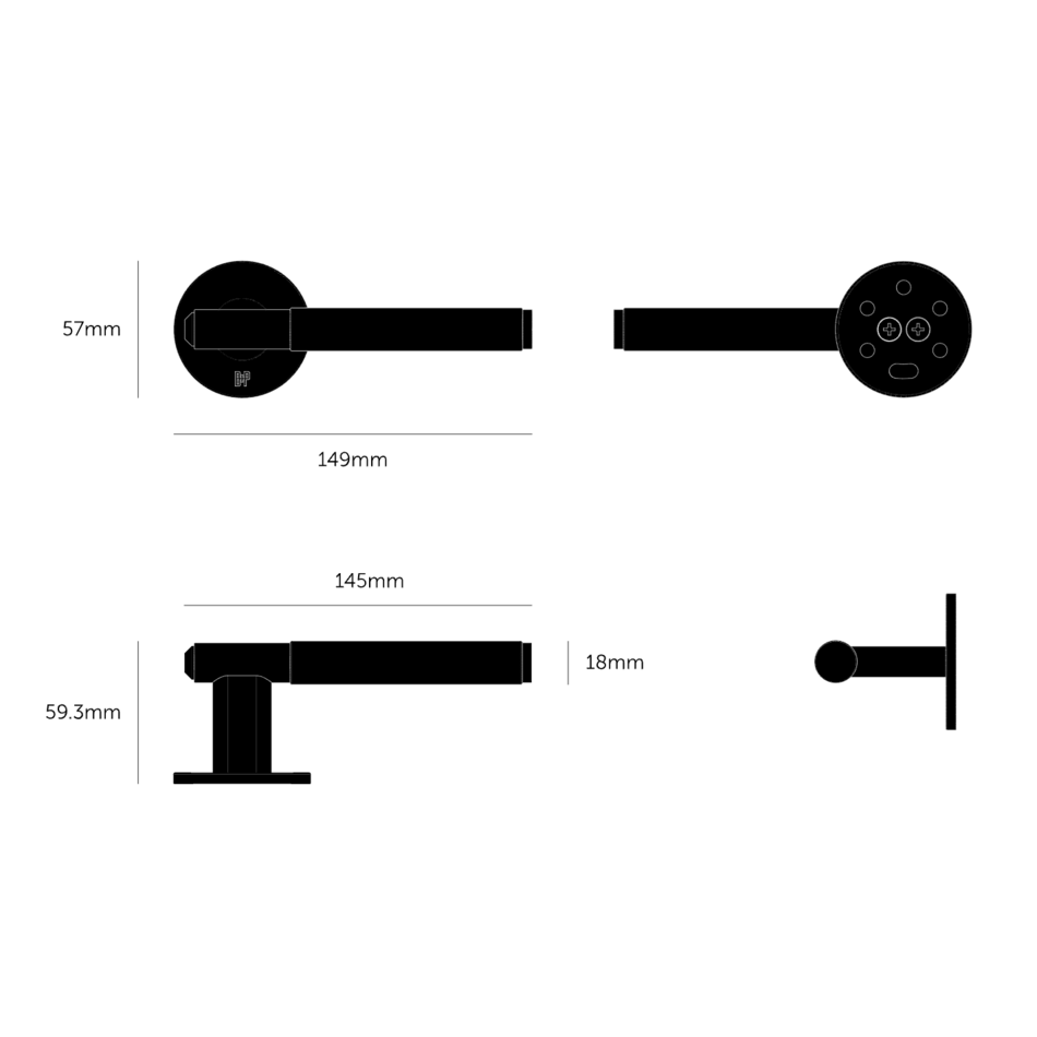 Buster and Punch Deurklink in Staal met Linear Patroon - Verend