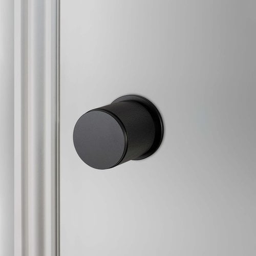 Buster and Punch Door Knob in Black with Cross Pattern