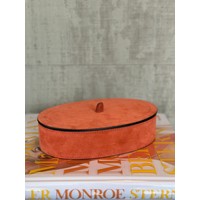Giobagnara Harris Trinket Box Oval Short L suede - papaya