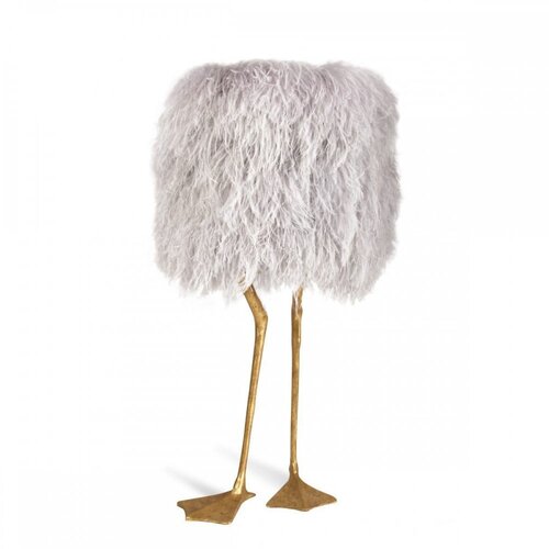 Porta Romana Duck Feet Table Lamp Ostrich Feathers