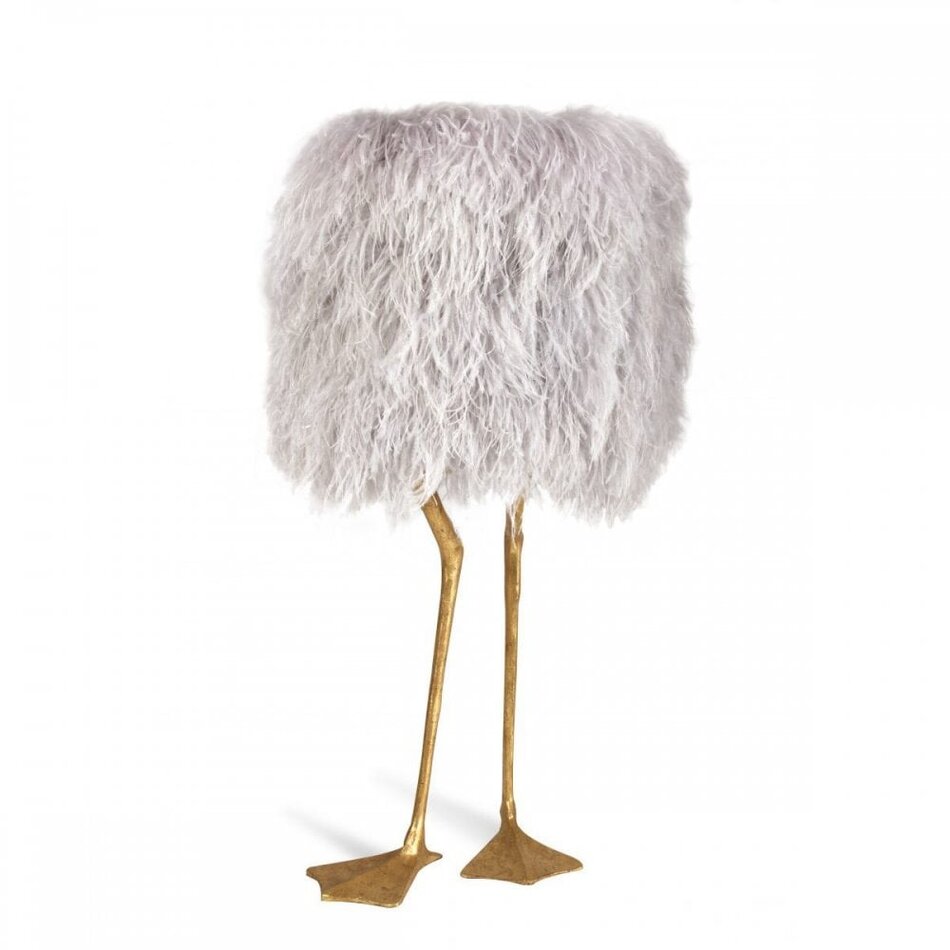 Porta Romana Duck Feet Table Lamp Ostrich Feathers