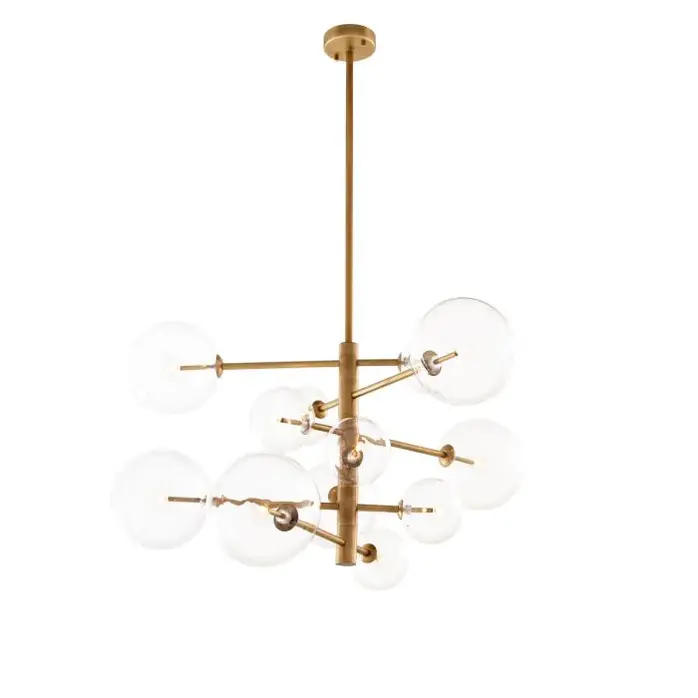 Eichholtz Argento S Kroonluchter – Ø90 cm – Messing & Helder Glas – Verstelbaar