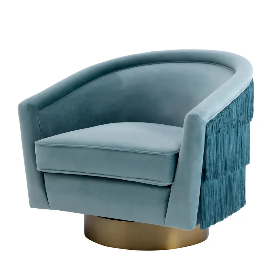 Eichholtz Swivel Chair Le Vante- Savona Blue Velvet