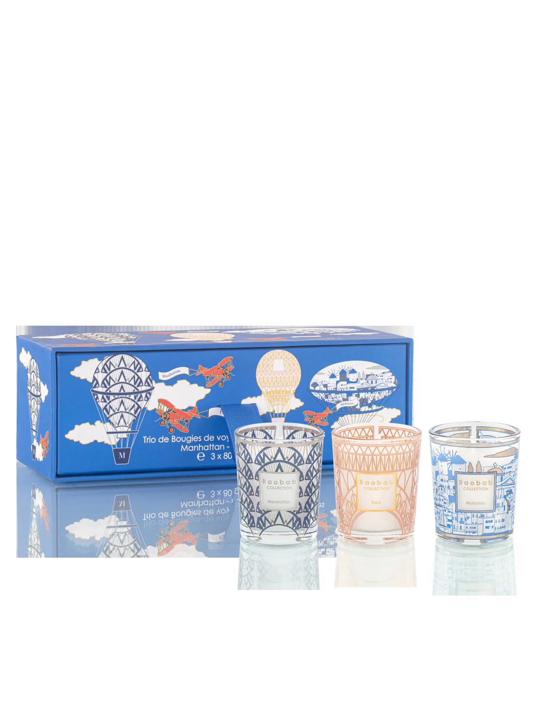 Baobab Trio Travel Candles Manhattan-Paris-Mykonos main image 0