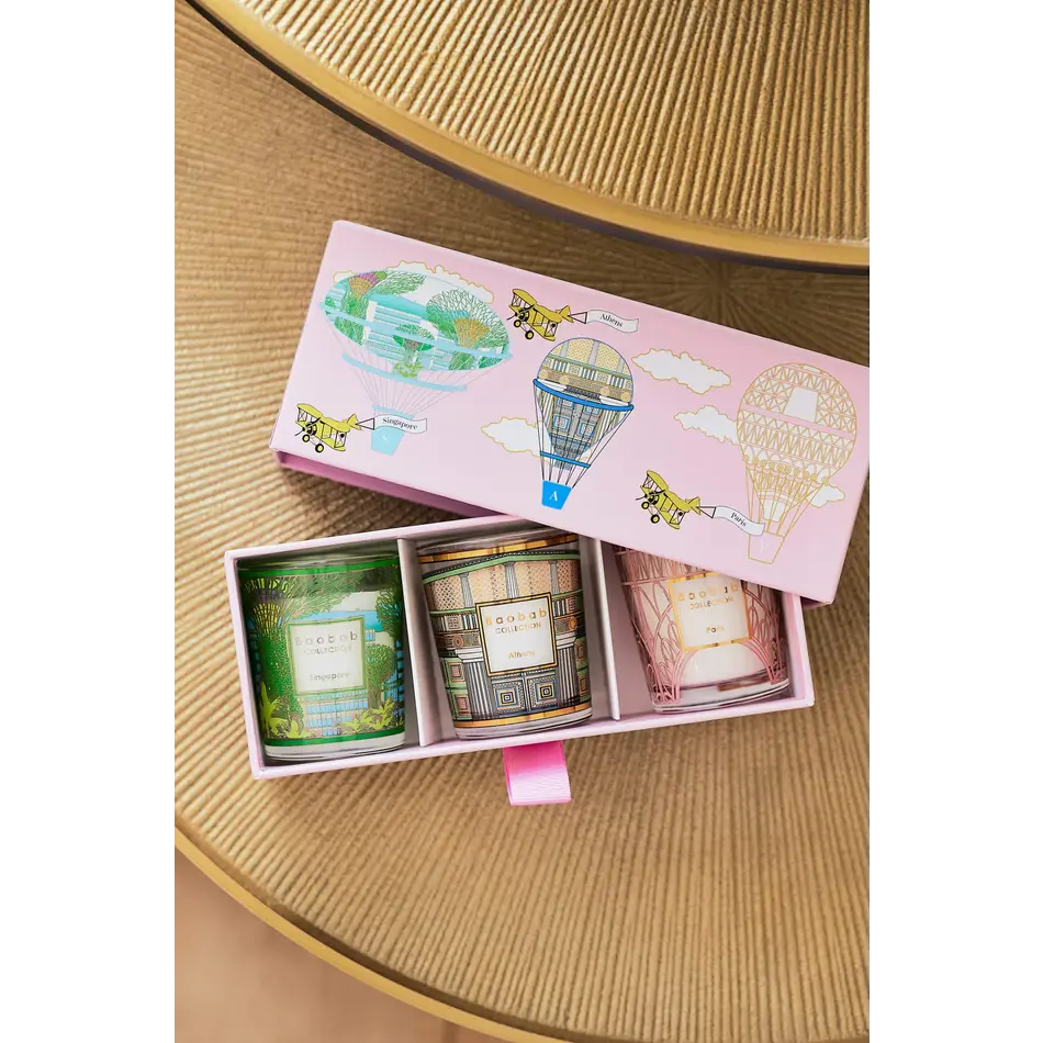 Baobab Trio Travel Candles Singapore-Athens-Paris