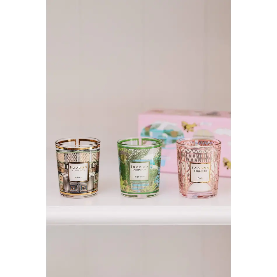 Baobab Trio Travel Candles Singapore-Athens-Paris