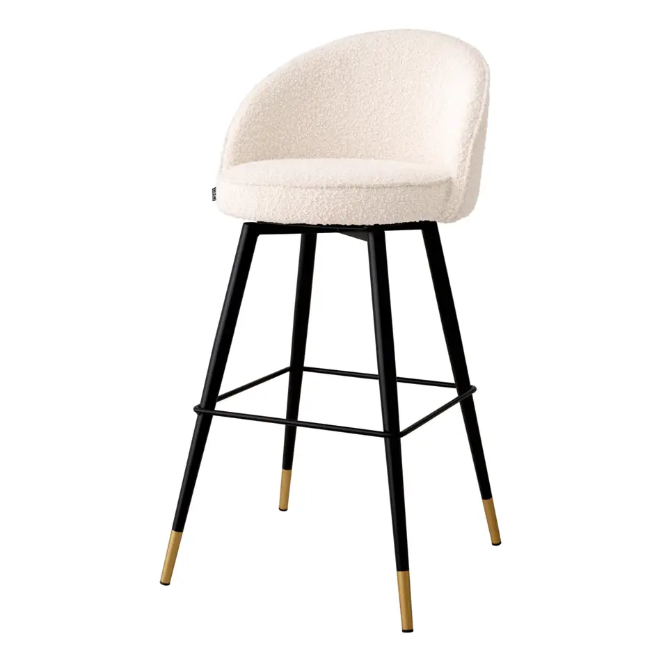 Eichholtz Bar Stool Cooper - Set of 2 - Bouclé Cream