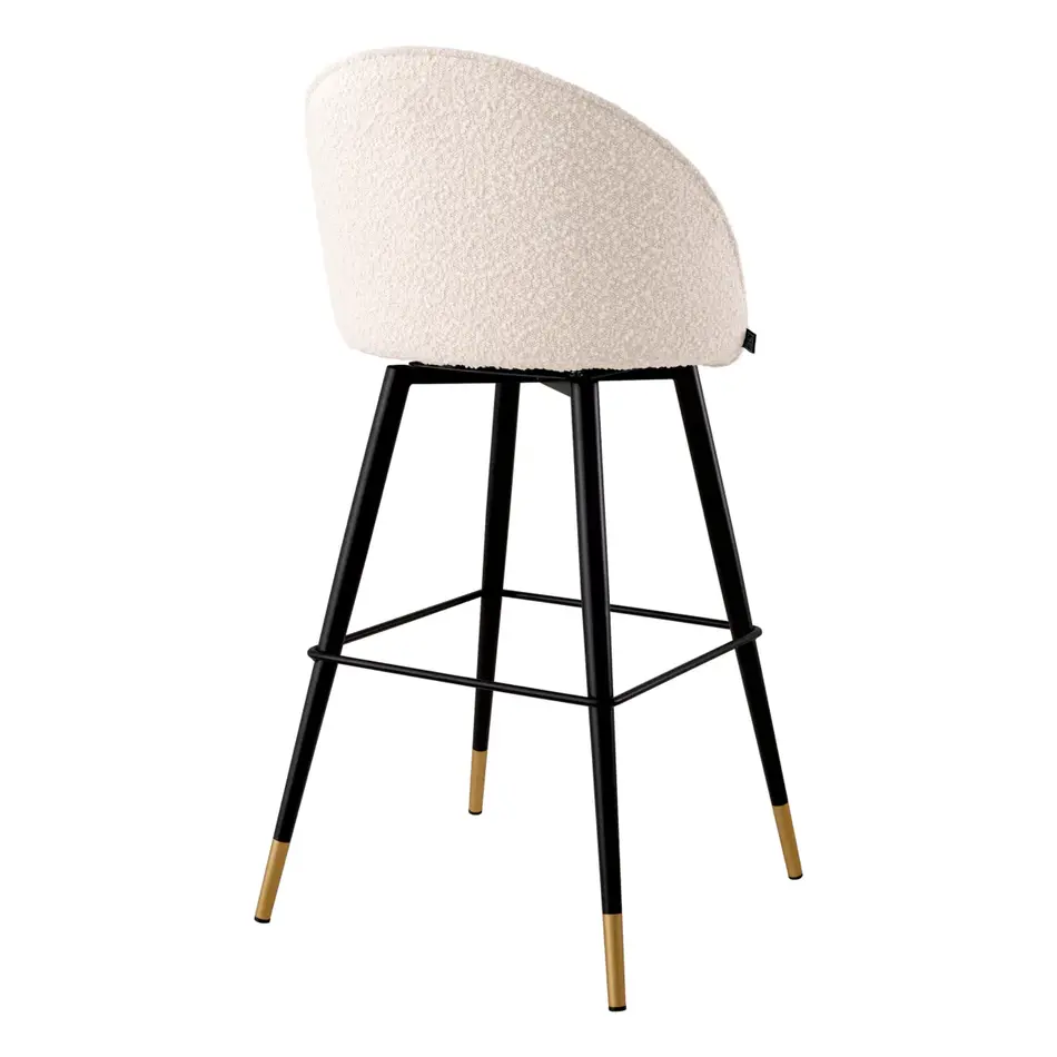 Eichholtz Bar Stool Cooper - Set of 2 - Bouclé Cream