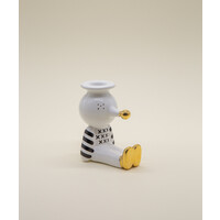 Pinocchietto Candle Holder Glossy - White, Black and Gold