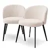 Eetkamer stoelen Lloyd - Set van 2 - Bouclé cream