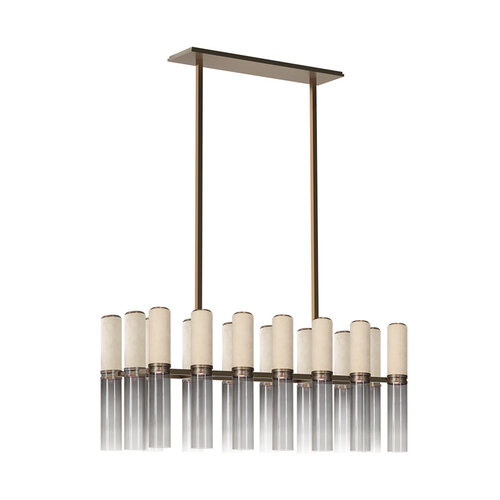 Maretti Lighting Infinito Chandelier 16L, Bronze and Leather