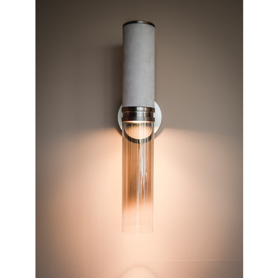 Maretti Lighting Infinito Wall 1L, Bronze and Leather