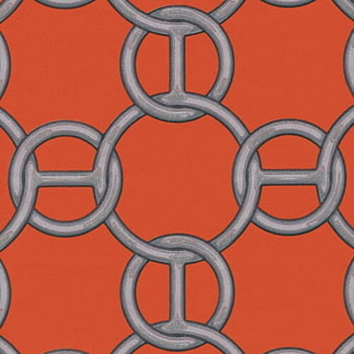 Hermès Fabrics Wallpaper Fil D'argent - Terracotta