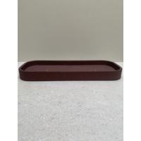 Polo Valet Tray Long Rectangular Shagreen Large (HV153) - Bordeaux (Z17)