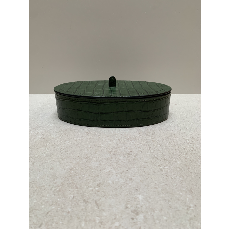 Giobagnara Harris Trinket Box Oval Short L crocodile (HB071) - green (K02)