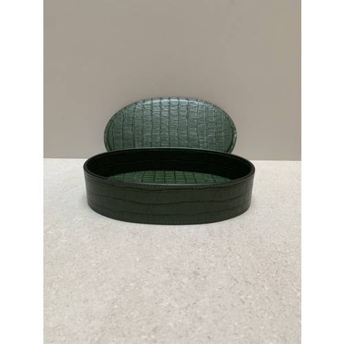 Giobagnara Harris Trinket Box Oval Short L crocodile (HB071) - green (K02)