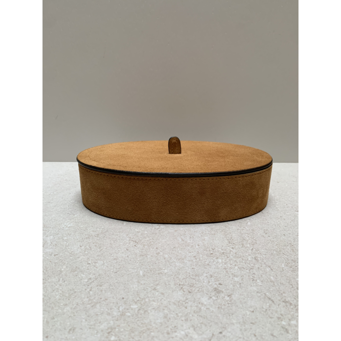 Giobagnara Harris Trinket Box Short Oval L Suede (HB071) - Tobacco (A30)