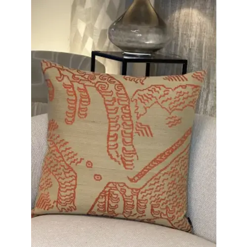 Proluca Design Dedar - Pillow - Tiger Silk - Orange Linen - 60x60