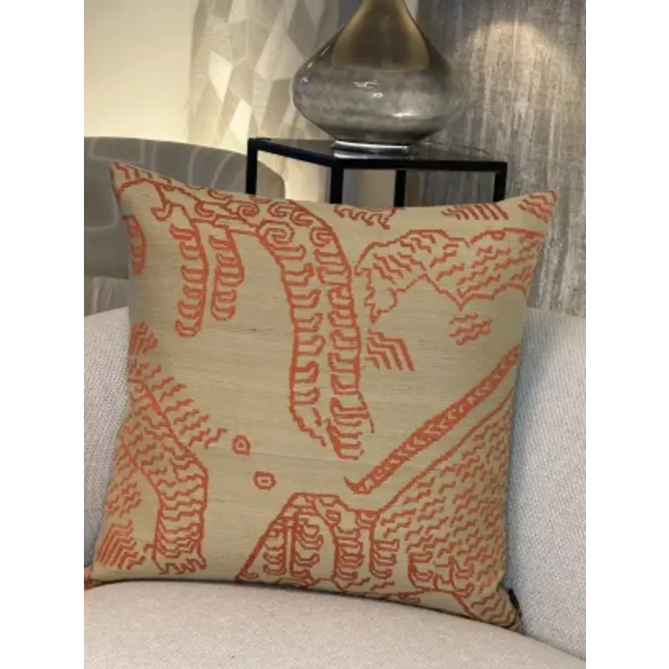 Proluca Design Dedar - Pillow - Tiger Silk - Orange Linen - 60x60