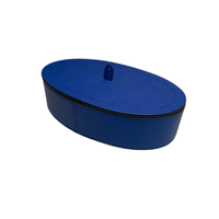 Harris Trinket Box Oval Large Short Calfskin  (HB071) - Ultramarine (G32)