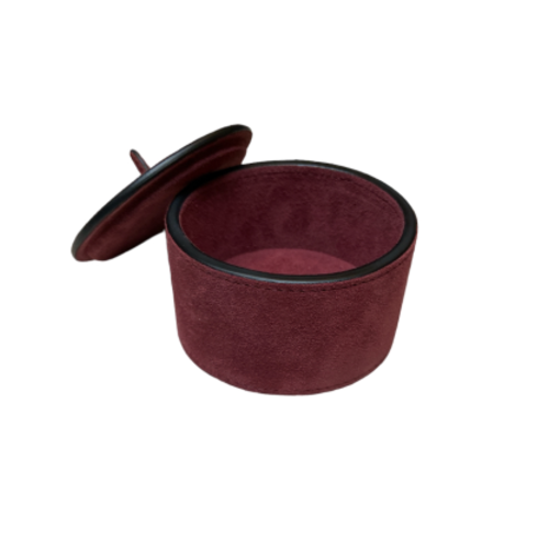 Giobagnara Harris Trinket Box Round Small Short Suede (HB031) - Bordeaux (A17)