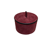 Harris Trinket Box Round Small Short Suede (HB031) - Bordeaux (A17)