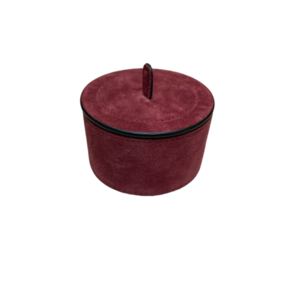 Giobagnara Harris Trinket Box Round Small Short Suede (HB031) - Bordeaux (A17)