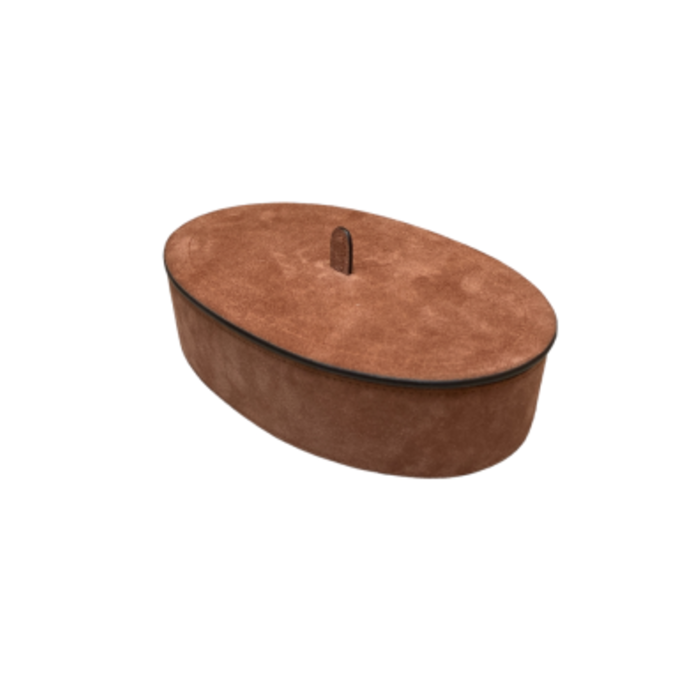 Giobagnara Harris Trinket Box Oval Large Short Suede (HB071) - Siena (A08)