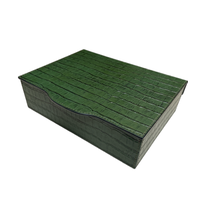 Luna Trinket Box Rectangular Small Crocodile (HB311) - Green (C02)