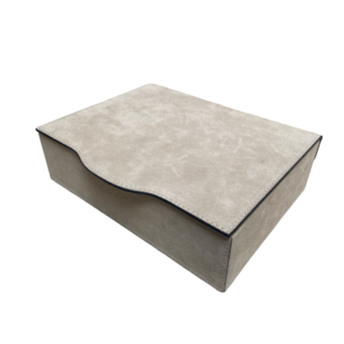 Giobagnara Giobagnara Luna Trinket box Rectangular - Small - Suede -Light gray