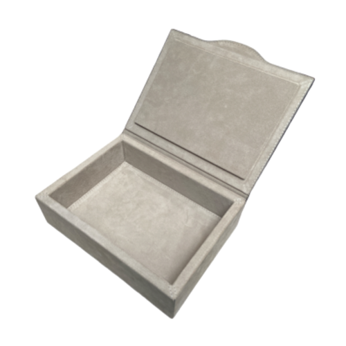 Giobagnara Giobagnara Luna Trinket box Rectangular - Small - Suede -Light grey