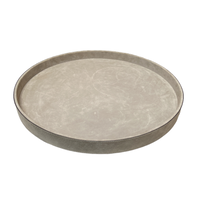 Polo Tray Round Large Calfskin Suede (TV052) -  Light Grey (A37)