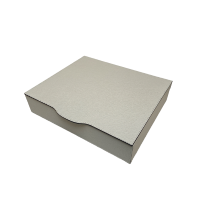 Giobagnara Luna Trinket Box Rectangular Large Printed Calfskin (HB312) - Laurel Grey (G144)