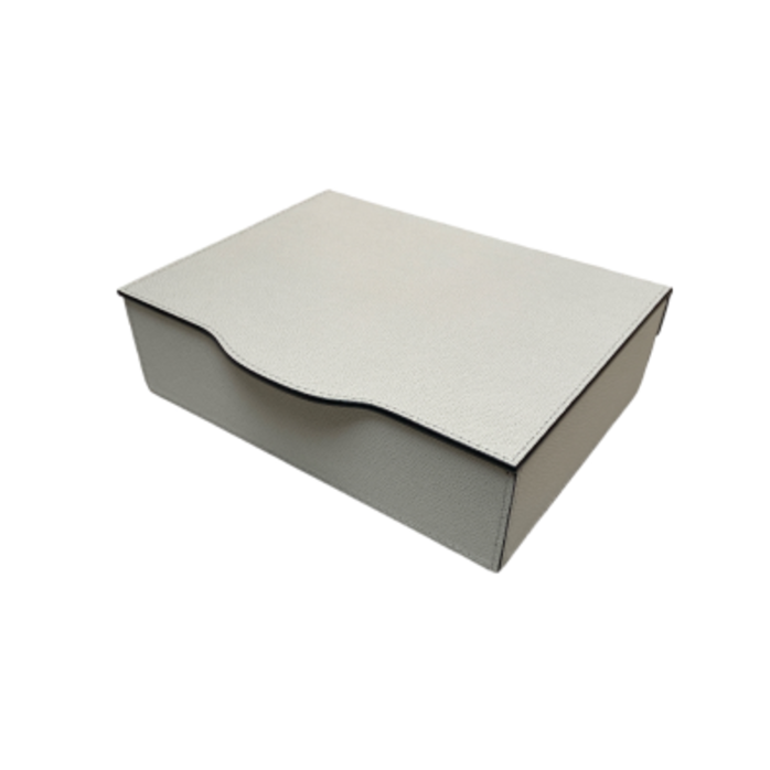 Giobagnara Luna Trinket Box Rectangular Small Printed Calfskin (HB311) - Light Grey (G37)