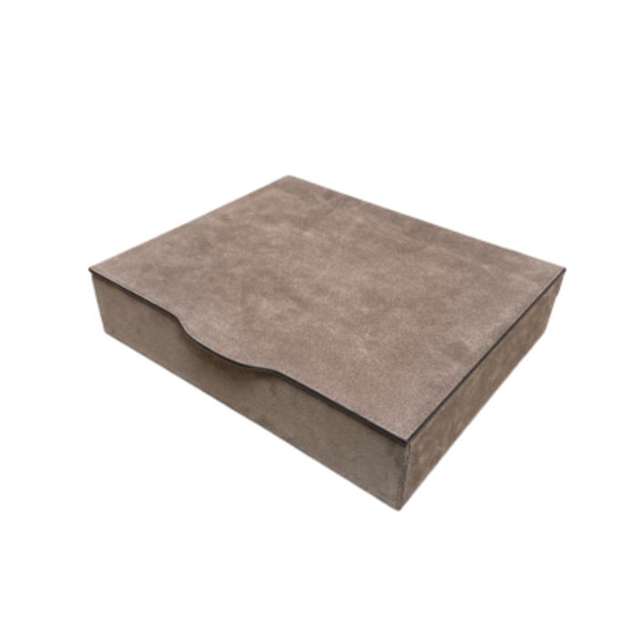 Giobagnara Luna Trinket Box Rectangular Large Suede (HB312)  - Smoke (A24)