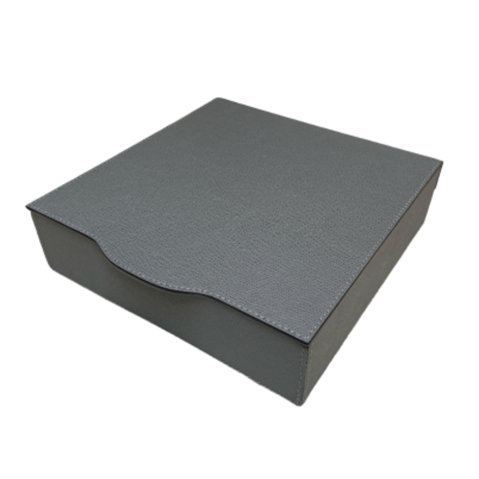 Giobagnara Luna Trinket Box Square Large Printed Calfskin (HB312) - Graphite (G19)