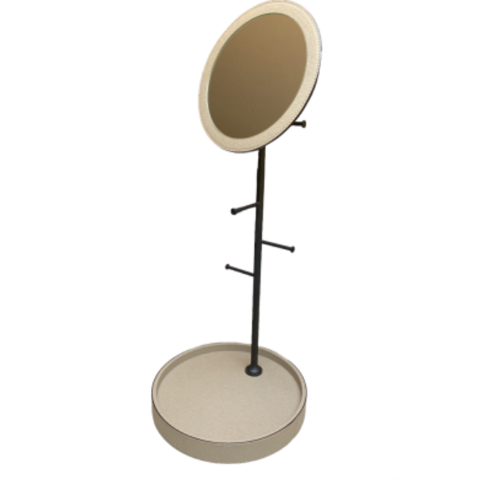 Giobagnara Jewellery Tree Holder & Mirror Bronze Printed Calfskin (GS070) - Stone (G83)