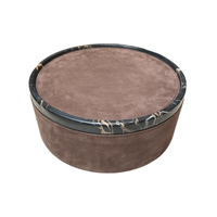 Polo Marmo Stackable Box Round Large Suede (HB643M80) - Chocolate (A75)
