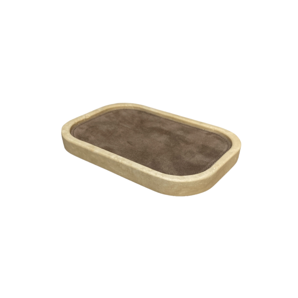 Giobagnara Polo Marmo  Stackable  Valet Tray Rectangular Suede Mini (HV630M15) - smoke (A24)