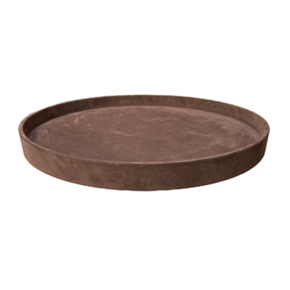 Giobagnara Polo Tray Round Large Suede (TV052) - Chocolate (A75)