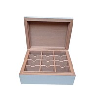 Tea Box Small Printed Calfskin (TA094) - Light Grey (G37)