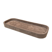 Polo Valet Tray Long Rectangular Large Calfskin Suede (HV153) - Smoke (A24)
