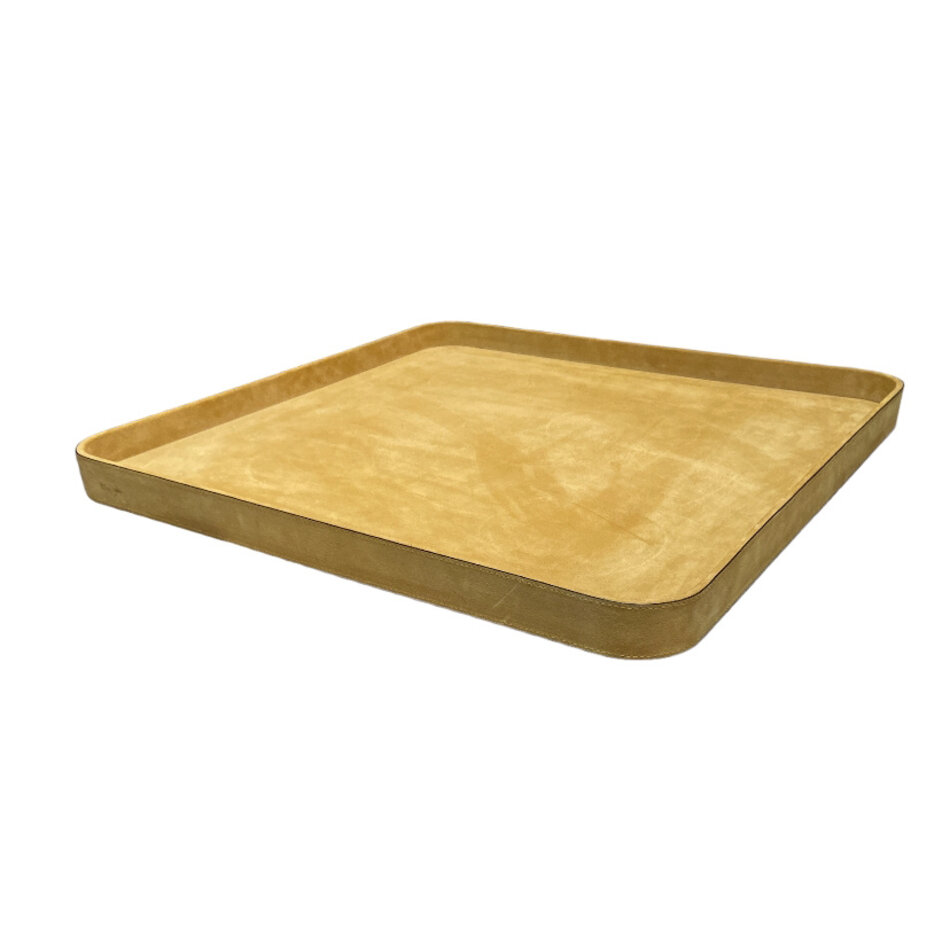 Giobagnara Polo Tray Square Large Calfskin Suede (TV047) - Mustard (A76)