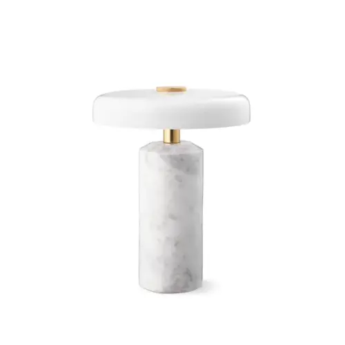 Design By Us Trip - Carrara White Glossy Lamp - Draadloos voor binnen en buiten