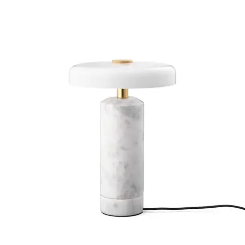 Design By Us Trip - Carrara White Glossy Lamp - Draadloos voor binnen en buiten