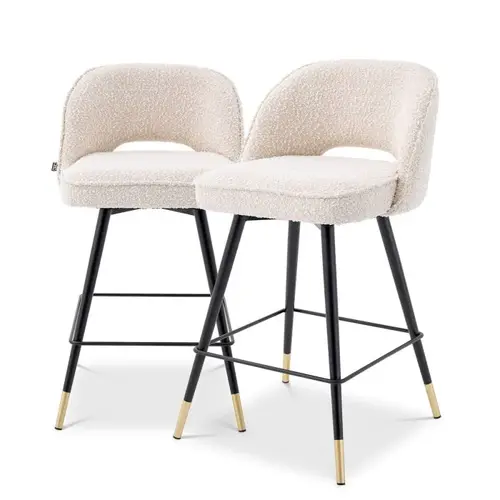 Eichholtz Counter Stool Cliff - Set of 2 - Bouclé cream