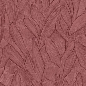 Arte Piante Indian Red behang met bladvormige structuur