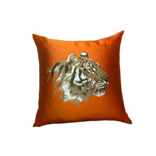 Hermes Cotton Silk Tiger Pillow 70 x 70